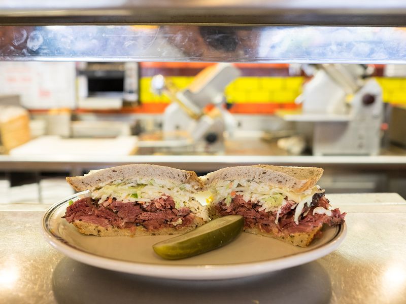 A Langer's #19 hot pastrami sandwich